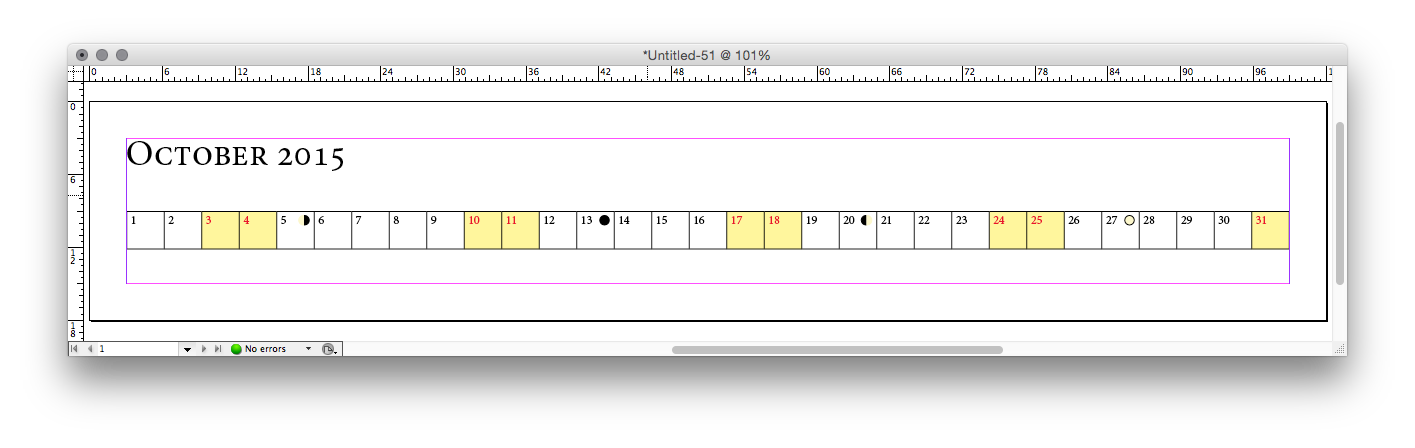 Line Calendar UnStyled